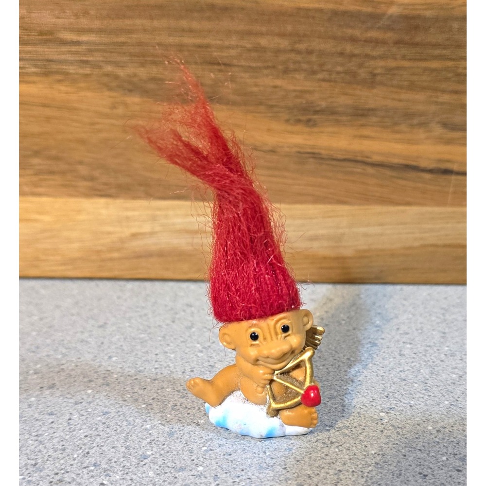Vintage Russ Cupid Troll Doll Pencil Topper, 1990s Collectable